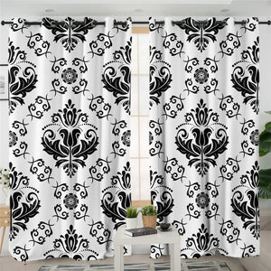 European Style Patterned 2 Panel Curtains