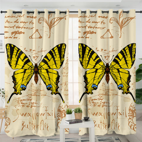 Image of Swallowtail Butterfly 2 Panel Curtains