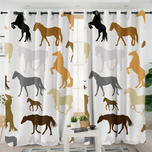Horses 2 Panel Curtains