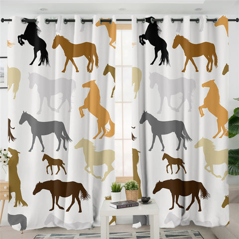 Image of Horses 2 Panel Curtains