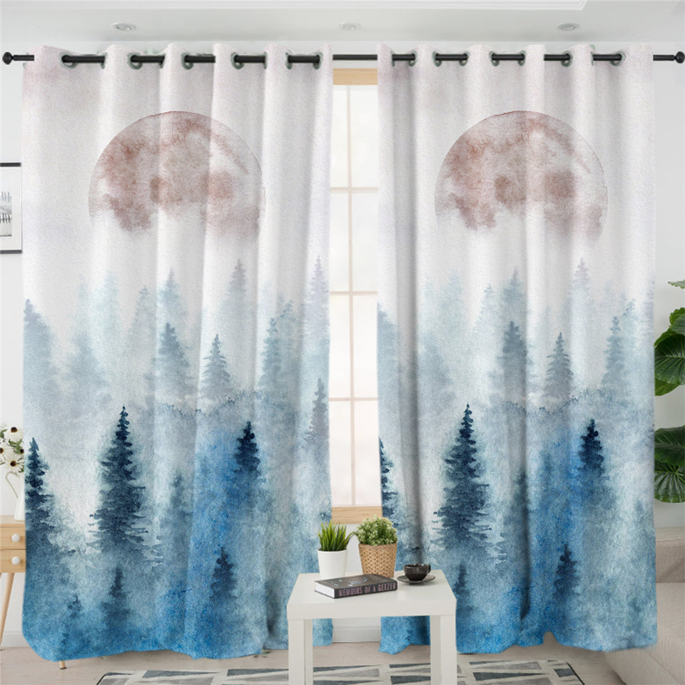 Foggy Forest 2 Panel Curtains