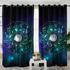 Zodiac Constellation 2 Panel Curtains
