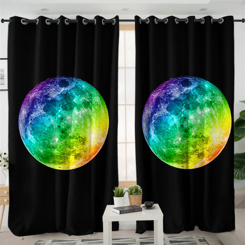 Image of Colored Moon 2 Panel Curtains