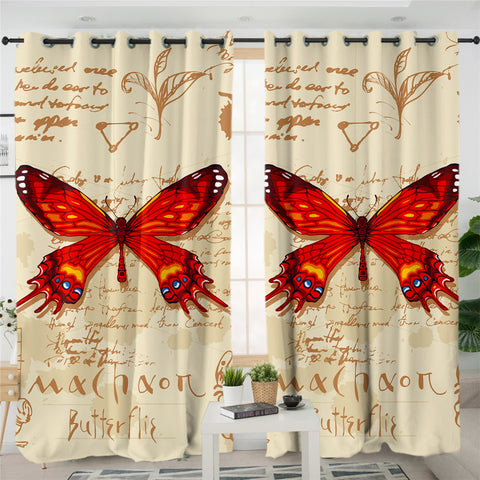 Image of Machaon Butterfly SWCG1558 2 Panel Curtains