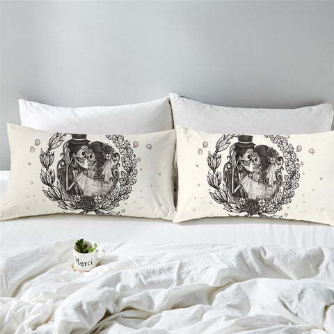 Image of Skeletal Wedding Pillowcase