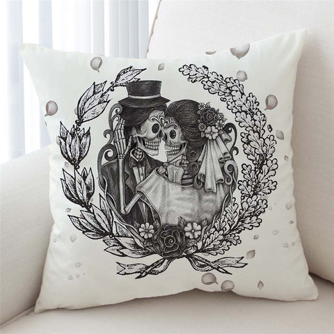 Image of Skeleton Wedding  Cushion Cover - Beddingify