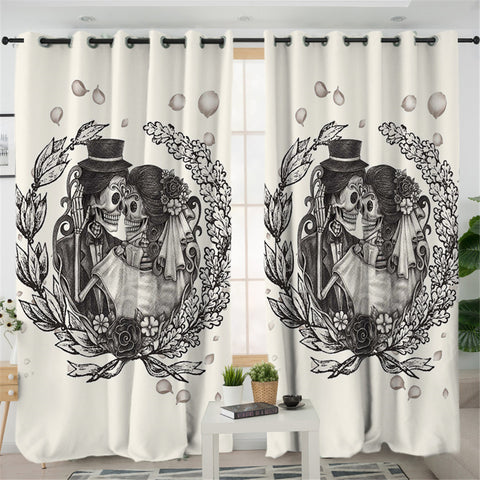 Image of Love Of Skull 2 Panel Curtains