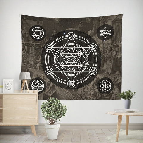 Image of Geometric Symmetry Tapestry - Beddingify