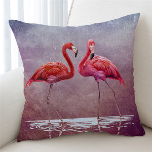 Realistic Flamingo Couple Cushion Cover - Beddingify