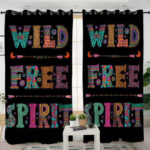 Image of Wild Free Spirit 2 Panel Curtains