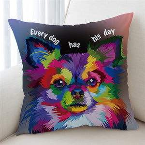 Multicolor Dog Quote Cushion Cover - Beddingify