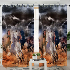 Wild Horses 2 Panel Curtains