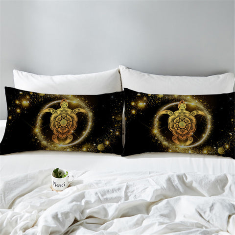 Image of Golden Turtle Sparkly Pillowcase