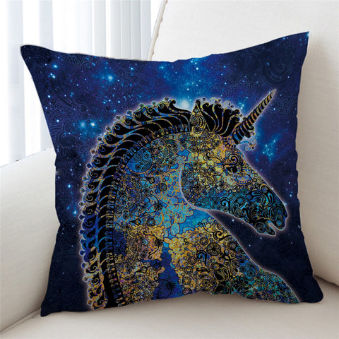 Image of Stylized Unicorn Blue Galaxy Cushion Cover - Beddingify
