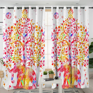 Mandala Elephant 2 Panel Curtains