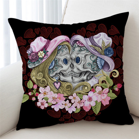 Image of Colored Skeleton Wedding Cushion Cover - Beddingify