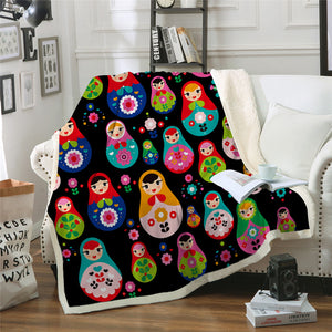 Roly-Poly Doll Sherpa Fleece Blanket - Beddingify