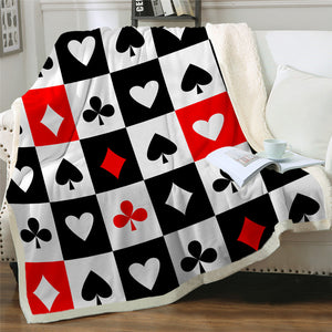 Poker Sherpa Fleece Blanket - Beddingify