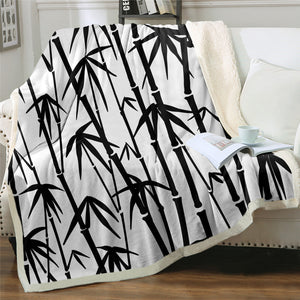 Black Bamboo Sherpa Fleece Blanket - Beddingify