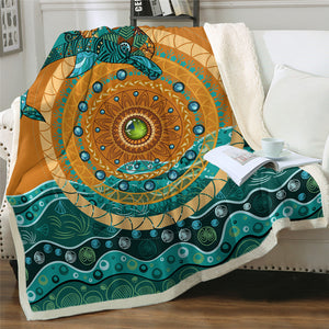 Sea Dolphin Sherpa Fleece Blanket - Beddingify