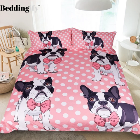Image of Bow Tie Pug Dog Comforter Set - Beddingify