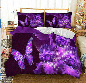Violet Butterfly Bedding Set