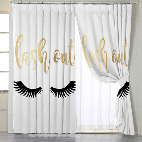 Image of Lash Out White 2 Panel Curtains