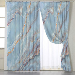 Marble Motif Sky 2 Panel Curtains