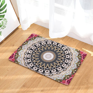 White Abyss Rose Framed Door Mat