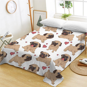 Lovely Pug Flat Sheet - Beddingify