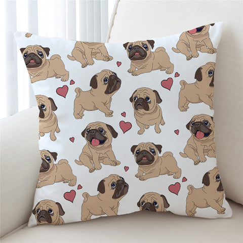Image of Lovely Pug Cushion Cover - Beddingify