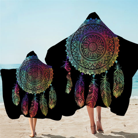 Image of Faded Color Dream Catcher Hooded Towel