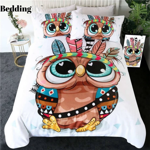 Image of Cartoon Owl Comforter Set - Beddingify