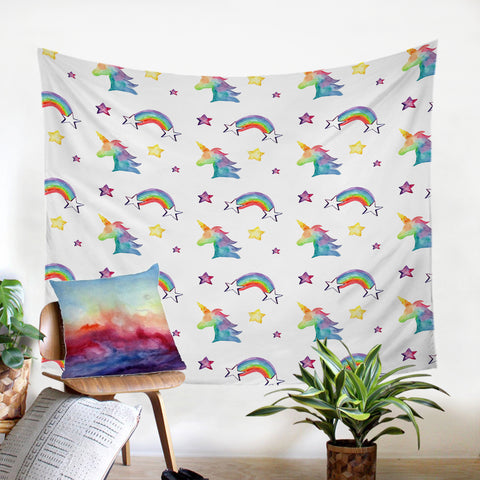 Image of Rainbow Unicorns SW1752 Tapestry