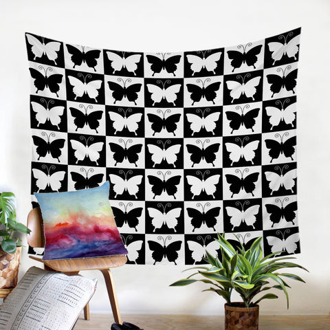 Image of Checked Butterflies SW2328 Tapestry