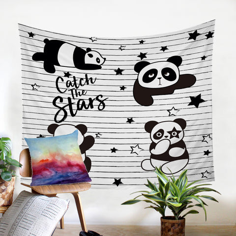 Image of Catch The Stars Panda SW1656 Tapestry