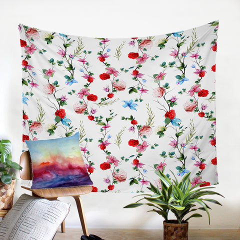 Image of Red Flowers SW2321 Tapestry