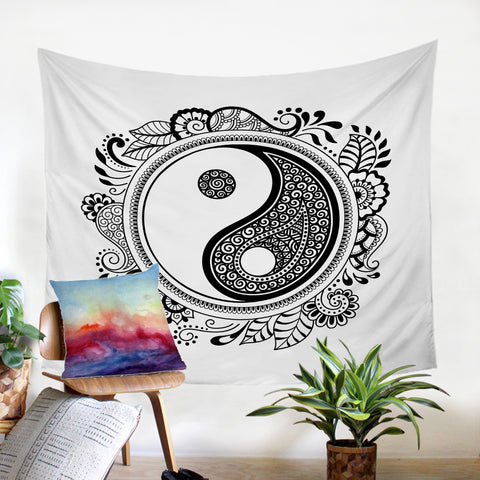 Image of Stylized Yin Yang SW2480 Tapestry