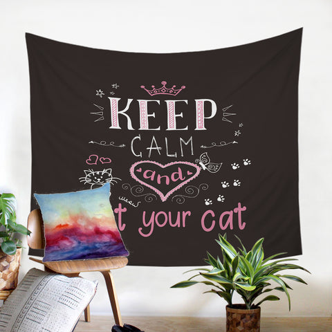 Image of Pet Your Cat SW2170 Tapestry