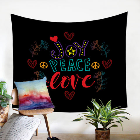Image of Joy Peace Love SW2180 Tapestry