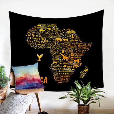 Image of African Map SW1761 Tapestry