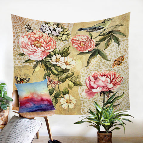 Image of Vintage Flowers SW2232 Tapestry
