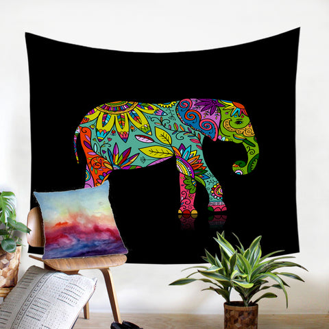 Image of Stylized Elephant SW2014 Tapestry