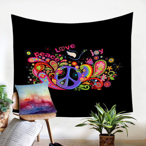 Image of Love Peace SW2168 Tapestry