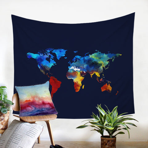 Image of World Map SW1907 Tapestry