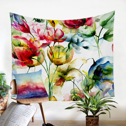 Image of Colorful Flowers SW2234 Tapestry