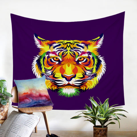 Image of Colored Tiger SW2049 Tapestry