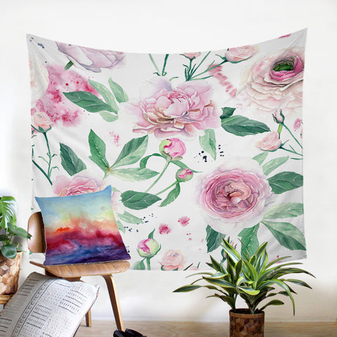 Image of Pink Roses SW2398 Tapestry