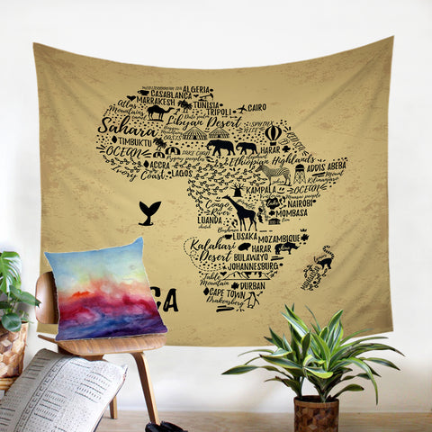 Image of African Map SW1760 Tapestry
