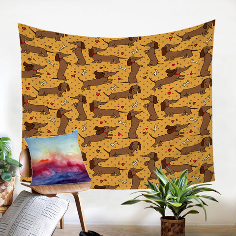 Image of Dachshund Pattern SW2526 Tapestry